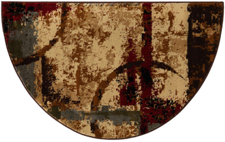 Multicolor 2' 7 x 4' 1 Barista Hearth Half-Round Semicircle Area Rug 100% Polypropylene Abstract Modern Geometric Carpet for Living Room Dining Office Dorm Room Decor for Sale at Rug Engine
