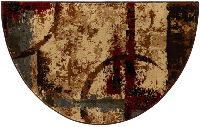 Multicolor 2' 7 x 4' 1 Barista Hearth Half-Round Semicircle Area Rug 100% Polypropylene Abstract Modern Geometric Carpet for Living Room Dining Office Dorm Room Decor for Sale at Rug Engine
