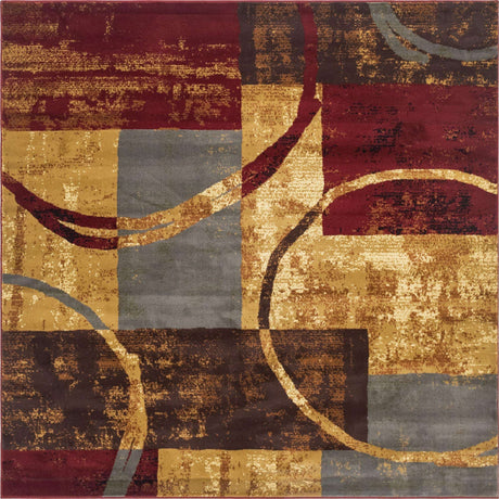 Multicolor 10' x 10' Barista Square Area Rug 100% Polypropylene Abstract Modern Geometric Carpet for Living Room Dining Office Dorm Room Decor for Sale at Rug Engine
