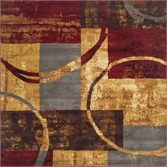 Multicolor 10' x 10' Barista Square Area Rug 100% Polypropylene Abstract Modern Geometric Carpet for Living Room Dining Office Dorm Room Decor for Sale at Rug Engine