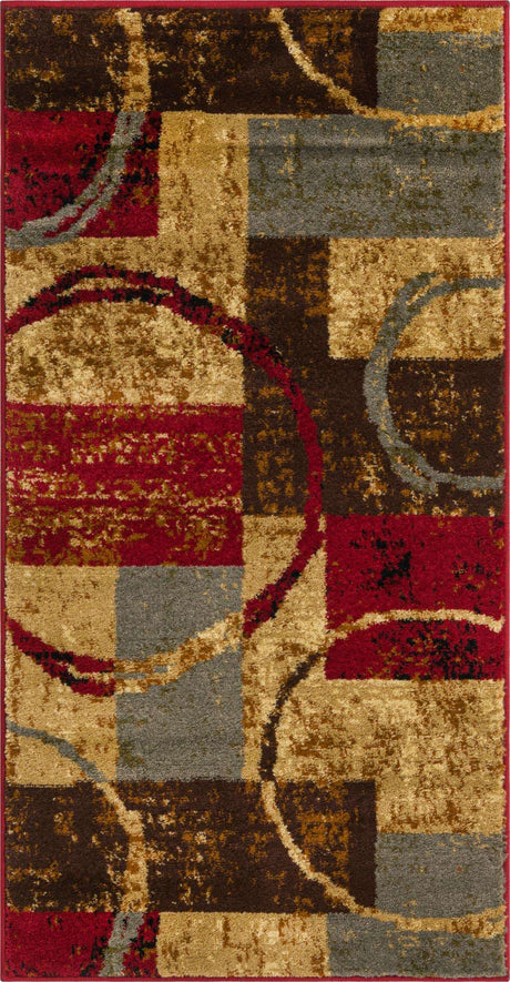 Multicolor 2' x 4' 1 Barista Runner Area Rug 100% Polypropylene Abstract Modern Geometric Carpet for Living Room Dining Office Dorm Room Decor for Sale at Rug Engine