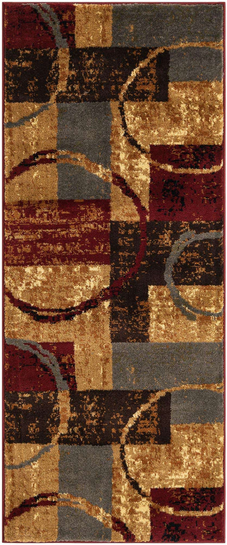 Multicolor 2' x 5' 1 Barista Runner Area Rug 100% Polypropylene Abstract Modern Geometric Carpet for Living Room Dining Office Dorm Room Decor for Sale at Rug Engine
