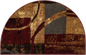 Multicolor 2' 7 x 4' 1 Barista Hearth Half-Round Semicircle Area Rug 100% Polypropylene Abstract Modern Geometric Carpet for Living Room Dining Office Dorm Room Decor for Sale at Rug Engine