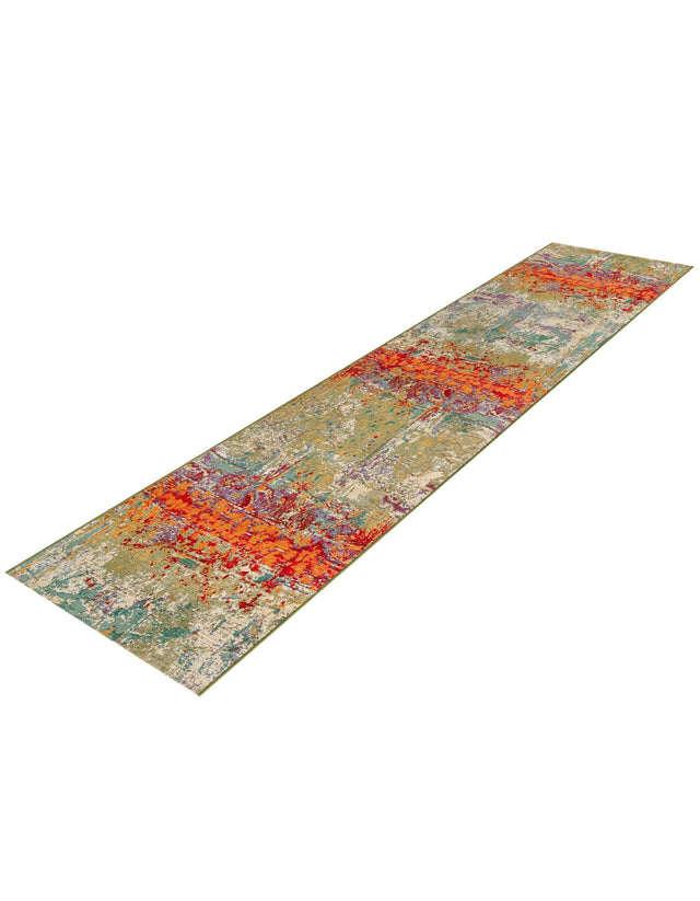 Multicolor 2' 7 x 11' Outdoor Modern Runner Area Rug Weather Resistant for Patio, Deck, Terrace, Balcony, Porch 100% Polypropylene Modern Outside Carpet for Sale at Rug Engine