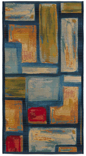 Multicolor 2' x 3' 11 Outdoor Modern Runner Area Rug Weather Resistant for Patio, Deck, Terrace, Balcony, Porch 100% Polypropylene Modern Outside Carpet for Sale at Rug Engine