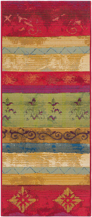 Multicolor 2' x 5' Outdoor Modern Runner Area Rug Weather Resistant for Patio, Deck, Terrace, Balcony, Porch 100% Polypropylene Modern Outside Carpet for Sale at Rug Engine