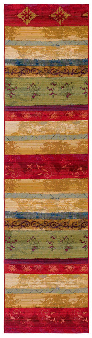 Multicolor 2' 7 x 9' Outdoor Modern Runner Area Rug Weather Resistant for Patio, Deck, Terrace, Balcony, Porch 100% Polypropylene Modern Outside Carpet for Sale at Rug Engine