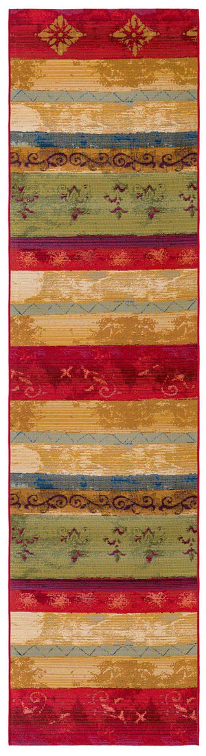 Multicolor 2' 7 x 10' Outdoor Modern Runner Area Rug Weather Resistant for Patio, Deck, Terrace, Balcony, Porch 100% Polypropylene Modern Outside Carpet for Sale at Rug Engine