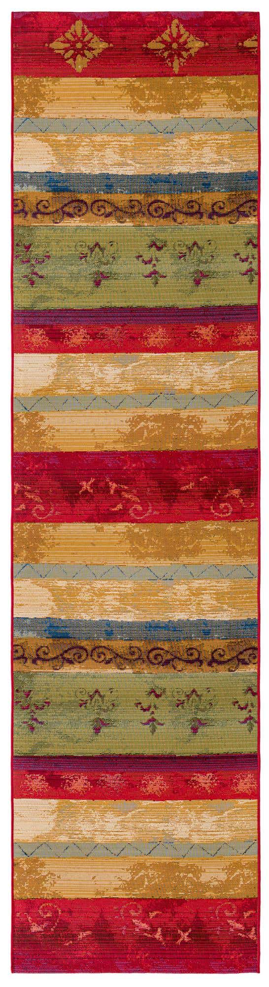 Multicolor 2' 7 x 11' Outdoor Modern Runner Area Rug Weather Resistant for Patio, Deck, Terrace, Balcony, Porch 100% Polypropylene Modern Outside Carpet for Sale at Rug Engine