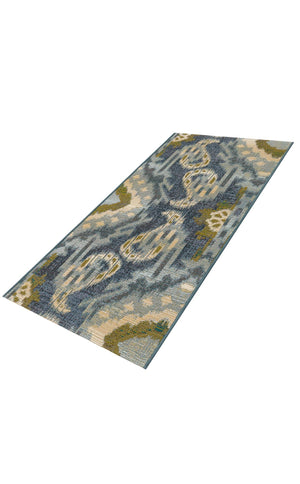 Blue 2' x 3' 11 Outdoor Modern Runner Area Rug Weather Resistant for Patio, Deck, Terrace, Balcony, Porch 100% Polypropylene Modern Outside Carpet for Sale at Rug Engine
