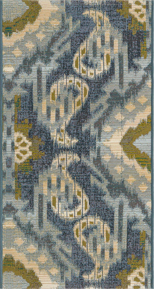 Blue 2' x 3' 11 Outdoor Modern Runner Area Rug Weather Resistant for Patio, Deck, Terrace, Balcony, Porch 100% Polypropylene Modern Outside Carpet for Sale at Rug Engine