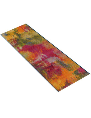 Multicolor 2' x 5' Outdoor Modern Runner Area Rug Weather Resistant for Patio, Deck, Terrace, Balcony, Porch 100% Polypropylene Modern Outside Carpet for Sale at Rug Engine