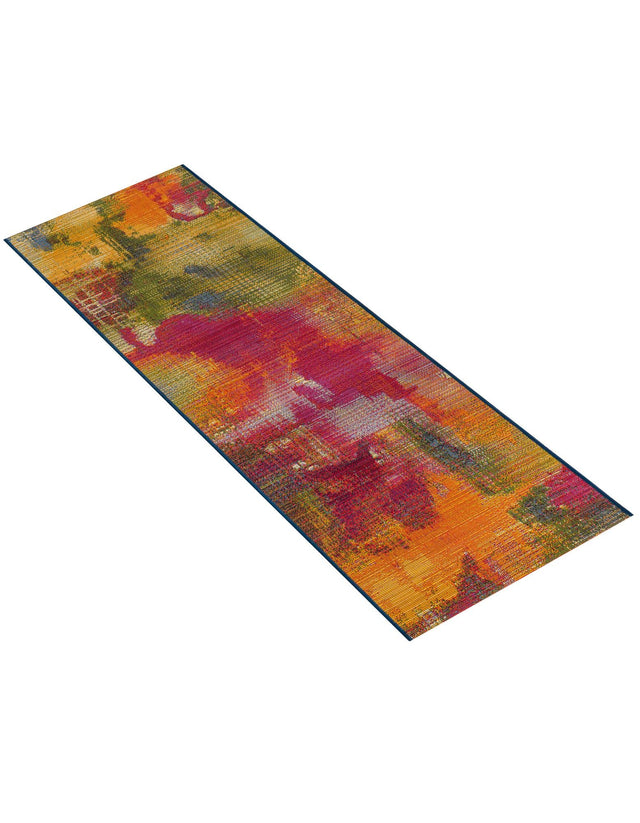 Multicolor 2' x 5' Outdoor Modern Runner Area Rug Weather Resistant for Patio, Deck, Terrace, Balcony, Porch 100% Polypropylene Modern Outside Carpet for Sale at Rug Engine