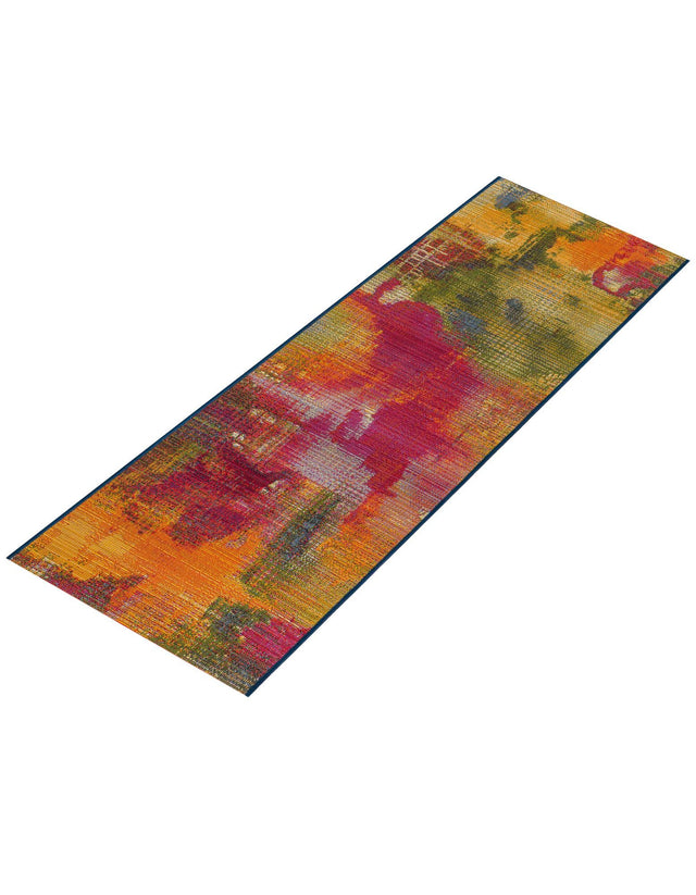 Multicolor 2' x 5' Outdoor Modern Runner Area Rug Weather Resistant for Patio, Deck, Terrace, Balcony, Porch 100% Polypropylene Modern Outside Carpet for Sale at Rug Engine