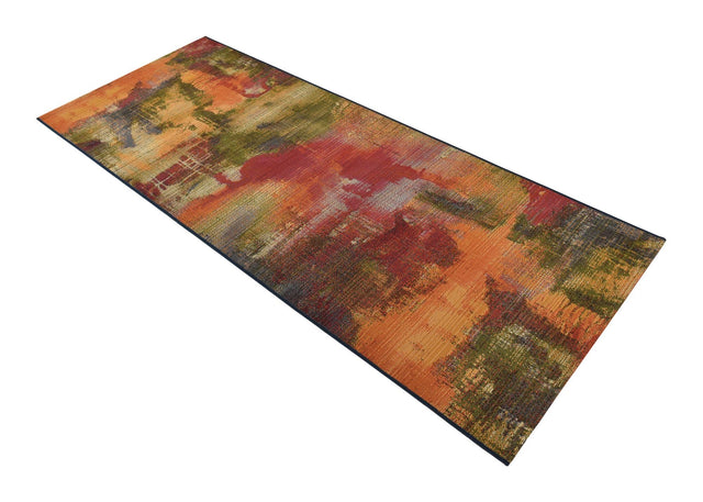 Multicolor 2' 7 x 7' Outdoor Modern Runner Area Rug Weather Resistant for Patio, Deck, Terrace, Balcony, Porch 100% Polypropylene Modern Outside Carpet for Sale at Rug Engine