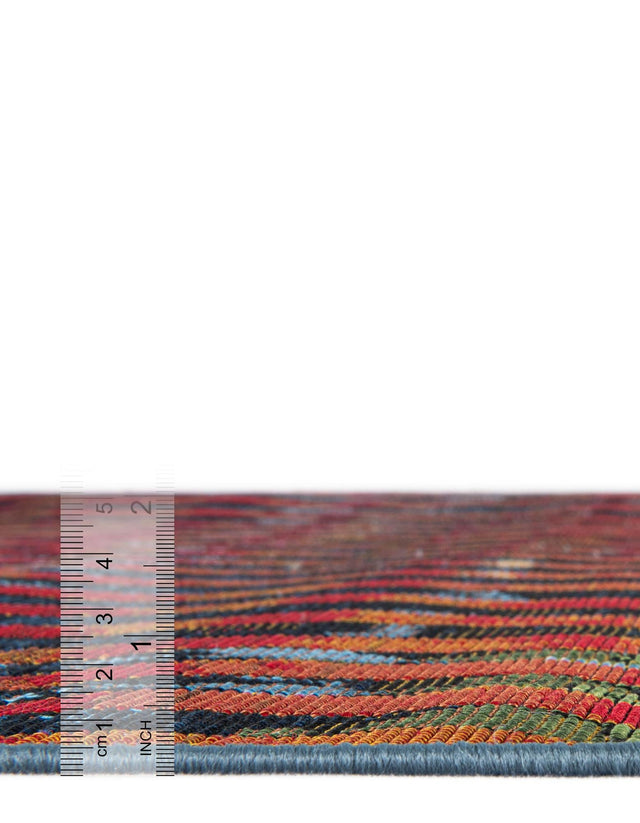 Multicolor 2' 7 x 2' 7 Outdoor Modern Round Area Rug Weather Resistant for Patio, Deck, Terrace, Balcony, Porch 100% Polypropylene Modern Outside Carpet for Sale at Rug Engine
