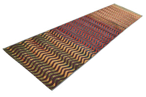 Multicolor 2' 7 x 11' Outdoor Modern Runner Area Rug Weather Resistant for Patio, Deck, Terrace, Balcony, Porch 100% Polypropylene Modern Outside Carpet for Sale at Rug Engine