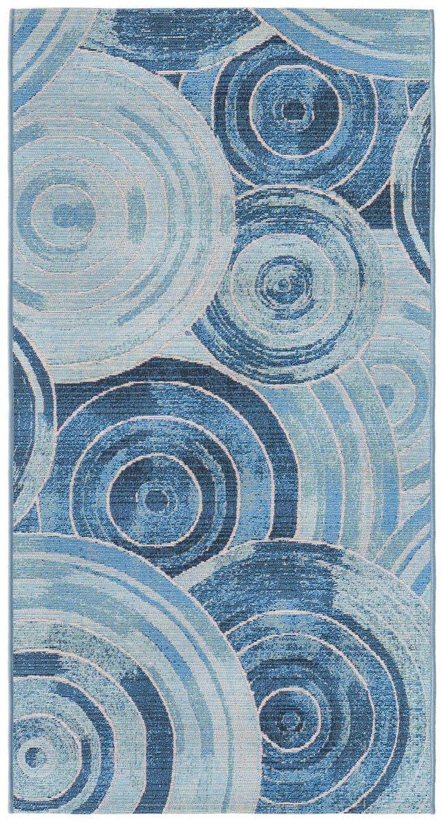 Light Blue 2' 7 x 5' 3 Outdoor Modern Runner Area Rug Weather Resistant for Patio, Deck, Terrace, Balcony, Porch 100% Polypropylene Modern Outside Carpet for Sale at Rug Engine