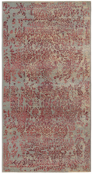 Light Blue 2' 7 x 5' 3 Outdoor Botanical Runner Area Rug Weather Resistant for Patio, Deck, Terrace, Balcony, Porch Polypropylene Garden Floral Tropical Carpet for Sale at Rug Engine