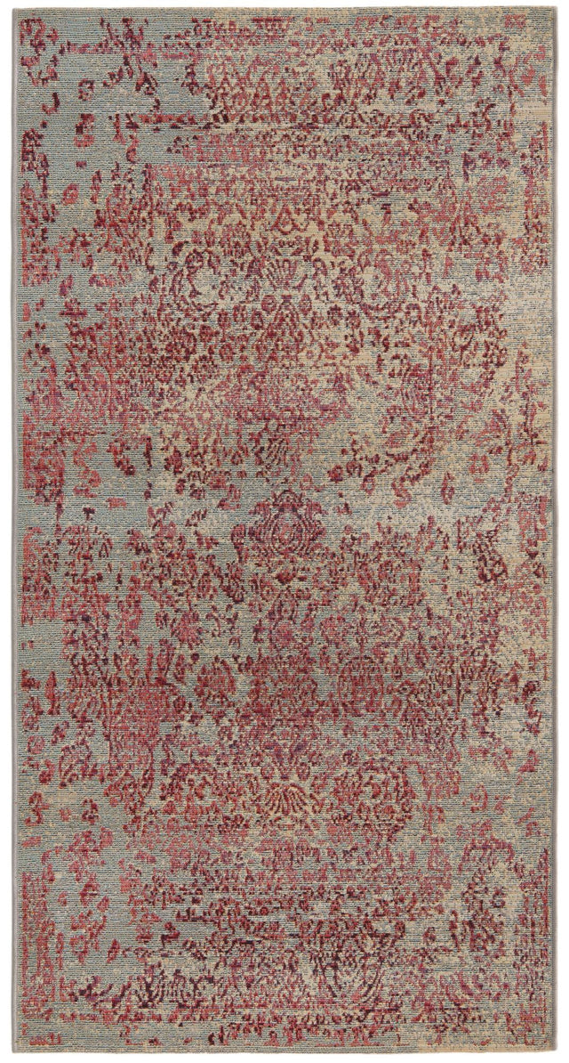 Light Blue 2' 7 x 5' 3 Outdoor Botanical Runner Area Rug Weather Resistant for Patio, Deck, Terrace, Balcony, Porch Polypropylene Garden Floral Tropical Carpet for Sale at Rug Engine