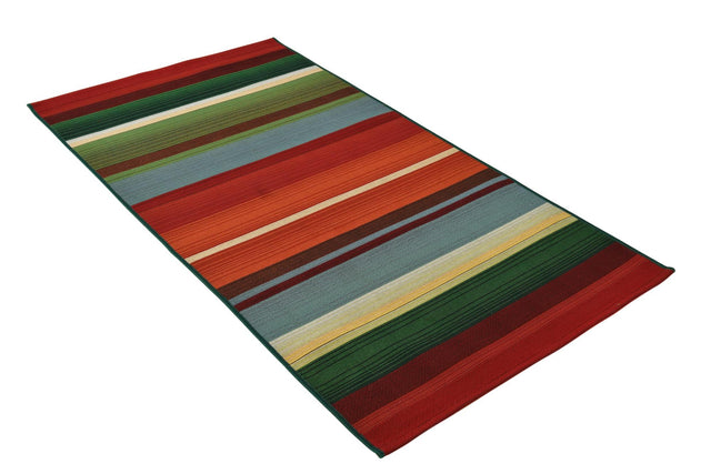 Multicolor 2' 7 x 5' 3 Outdoor Modern Runner Area Rug Weather Resistant for Patio, Deck, Terrace, Balcony, Porch 100% Polypropylene Modern Outside Carpet for Sale at Rug Engine