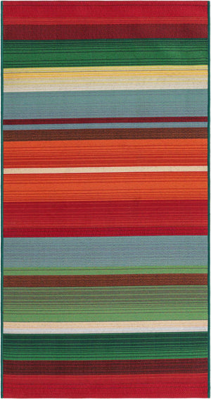 Multicolor 2' 7 x 5' 3 Outdoor Modern Runner Area Rug Weather Resistant for Patio, Deck, Terrace, Balcony, Porch 100% Polypropylene Modern Outside Carpet for Sale at Rug Engine