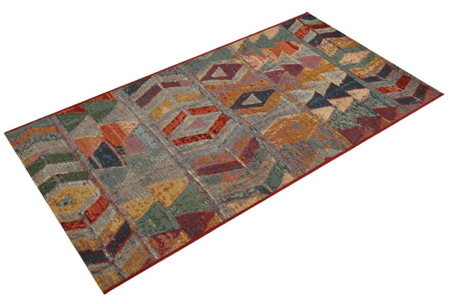Multicolor 2' 7 x 5' 3 Outdoor Modern Runner Area Rug Weather Resistant for Patio, Deck, Terrace, Balcony, Porch 100% Polypropylene Modern Outside Carpet for Sale at Rug Engine