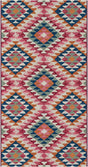 Multicolor 2' 7 x 5' 3 Outdoor Southwestern Runner Area Rug Weather Resistant for Patio, Deck, Terrace, Balcony, Porch 100% Polypropylene Rustic Waterproof Carpet for Sale at Rug Engine