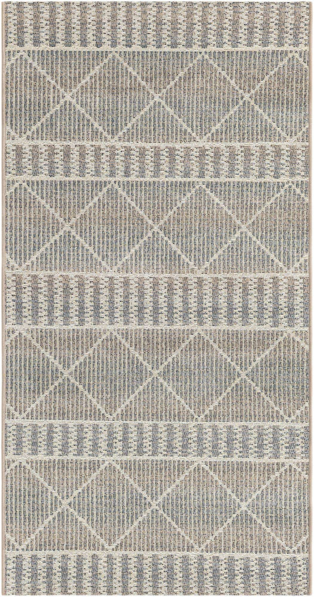 Gray 2' 7 x 5' 3 Outdoor Trellis Runner Area Rug Weather Resistant for Patio, Deck, Terrace, Balcony, Porch Geometric Design Water Safe Outside Carpet for Sale at Rug Engine
