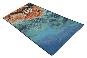 Multicolor 2' 7 x 5' 3 Outdoor Coastal Runner Area Rug Weather Resistant for Patio, Deck, Terrace, Balcony, Porch 100% Polypropylene Coastal Decor Carpet for Sale at Rug Engine