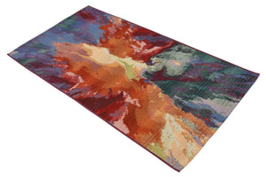 Multicolor 2' 7 x 5' 3 Outdoor Modern Runner Area Rug Weather Resistant for Patio, Deck, Terrace, Balcony, Porch 100% Polypropylene Modern Outside Carpet for Sale at Rug Engine