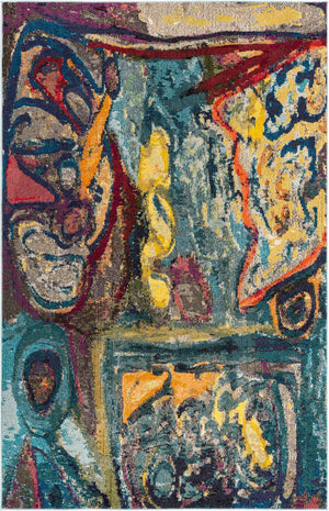 Multicolor 5' 3 x 8' Haerfest Rectangle Area Rug Abstract Super Colorful Modern Vivid Carpet for Unique Interior Design Room Decorating for Sale at Rug Engine