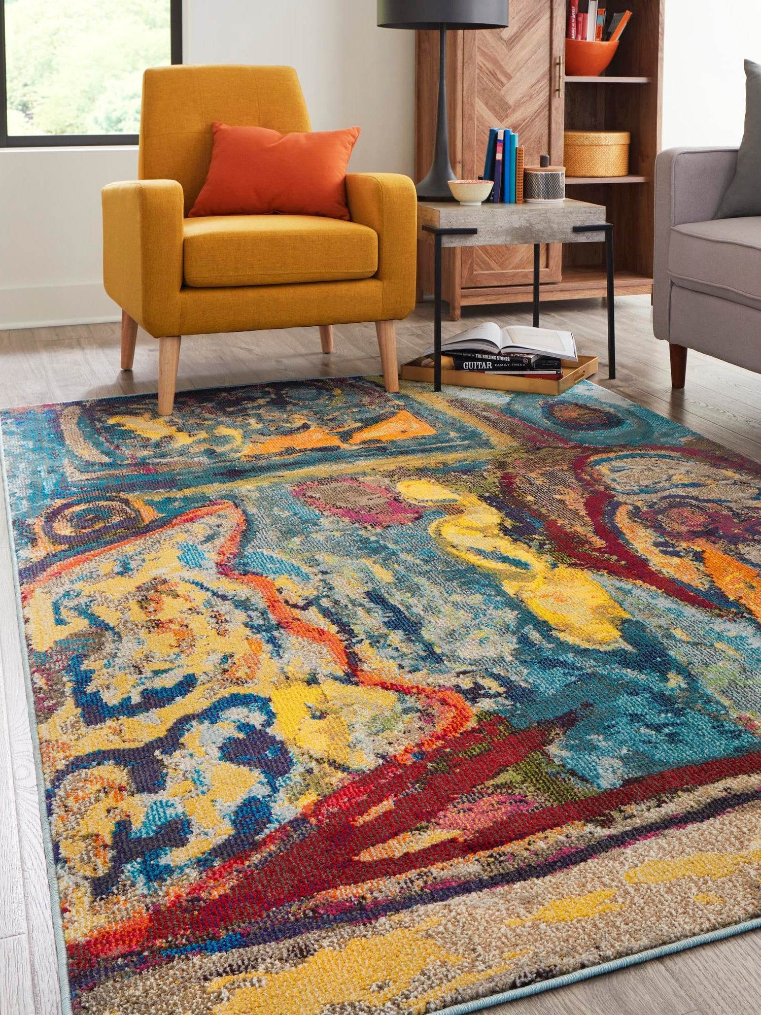 Multicolor 5' 3 x 8' Haerfest Rectangle Area Rug Abstract Super Colorful Modern Vivid Carpet for Unique Interior Design Room Decorating for Sale at Rug Engine