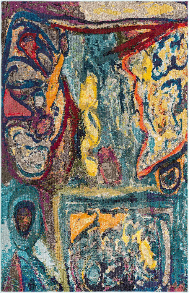 Multicolor 5' 3 x 8' Haerfest Rectangle Area Rug Abstract Super Colorful Modern Vivid Carpet for Unique Interior Design Room Decorating for Sale at Rug Engine