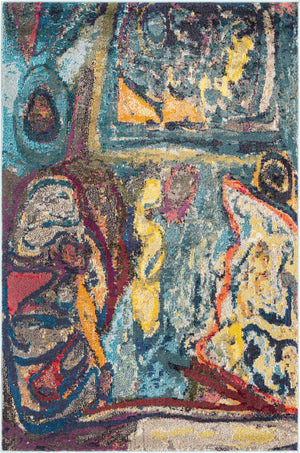 Multicolor 4' x 6' Haerfest Rectangle Area Rug Abstract Super Colorful Modern Vivid Carpet for Unique Interior Design Room Decorating for Sale at Rug Engine