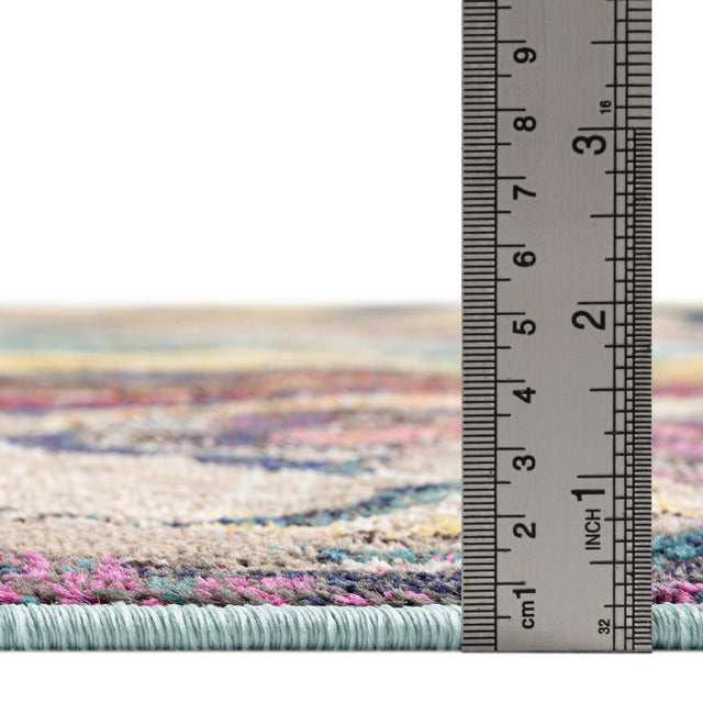 Multicolor 3' 3 x 3' 3 Haerfest Round Area Rug Abstract Super Colorful Modern Vivid Carpet for Unique Interior Design Room Decorating for Sale at Rug Engine