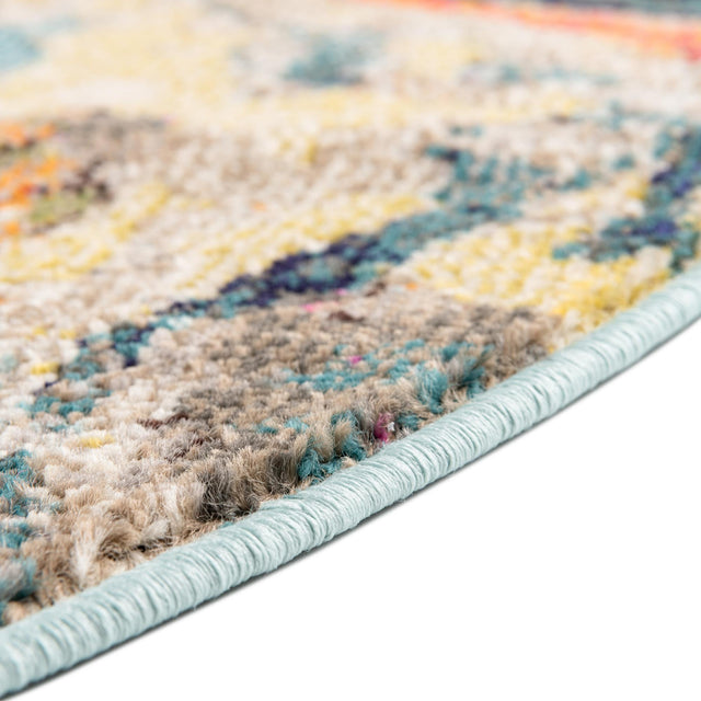 Multicolor 7' 10 x 7' 10 Haerfest Round Area Rug Abstract Super Colorful Modern Vivid Carpet for Unique Interior Design Room Decorating for Sale at Rug Engine