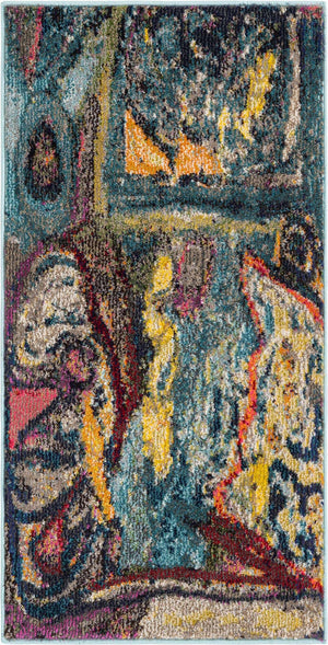 Multicolor 2' x 4' Haerfest Runner Area Rug Abstract Super Colorful Modern Vivid Carpet for Unique Interior Design Room Decorating for Sale at Rug Engine