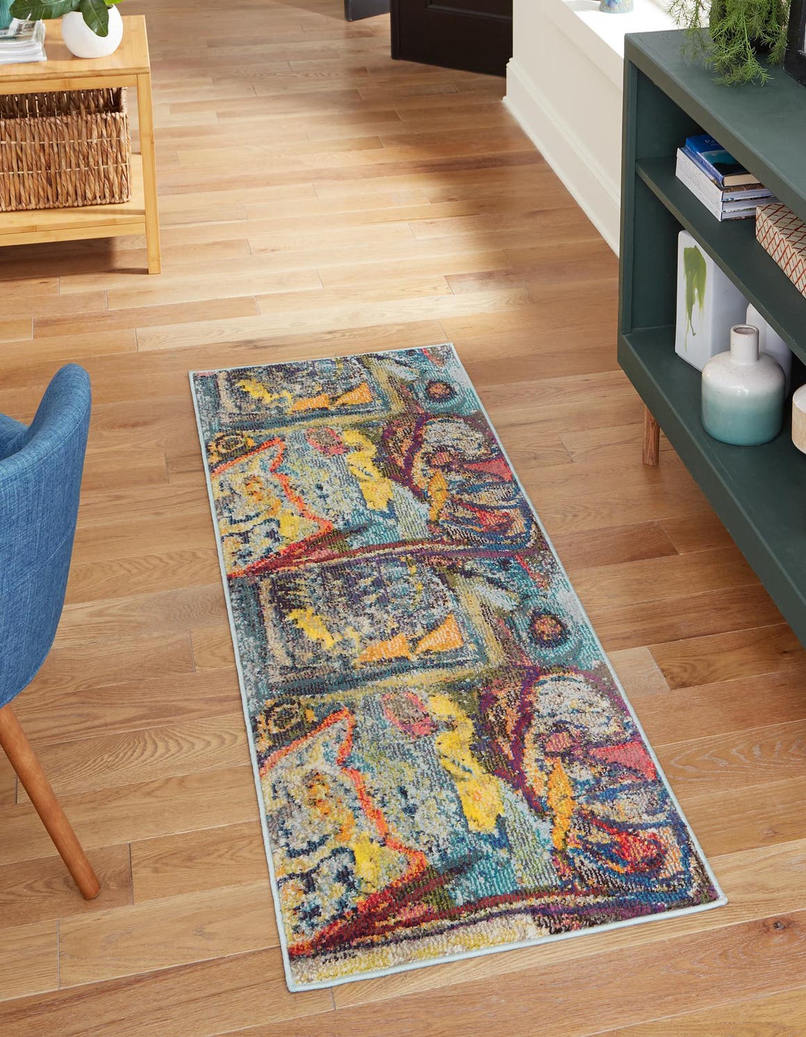 Multicolor 2' x 4' Haerfest Runner Area Rug Abstract Super Colorful Modern Vivid Carpet for Unique Interior Design Room Decorating for Sale at Rug Engine