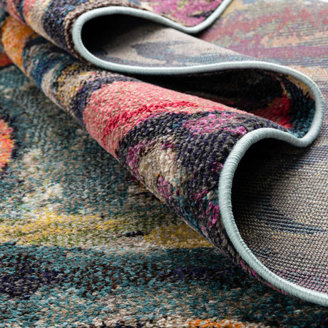 Multicolor 2' x 6' Haerfest Runner Area Rug Abstract Super Colorful Modern Vivid Carpet for Unique Interior Design Room Decorating for Sale at Rug Engine