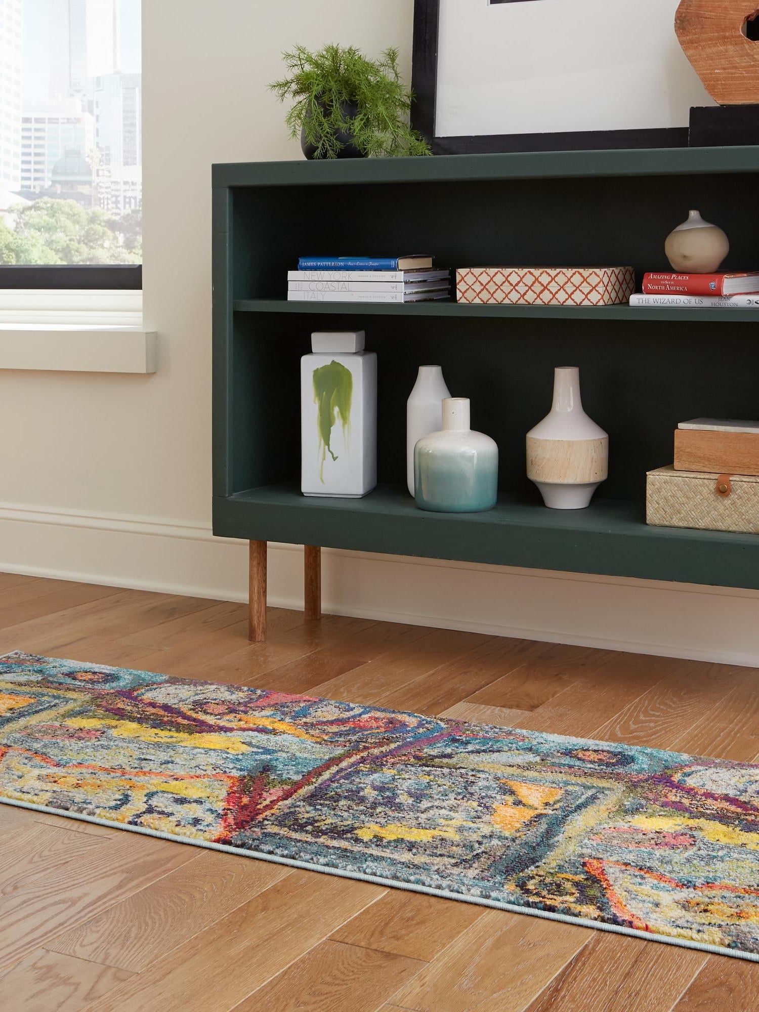 Multicolor 2' x 6' Haerfest Runner Area Rug Abstract Super Colorful Modern Vivid Carpet for Unique Interior Design Room Decorating for Sale at Rug Engine