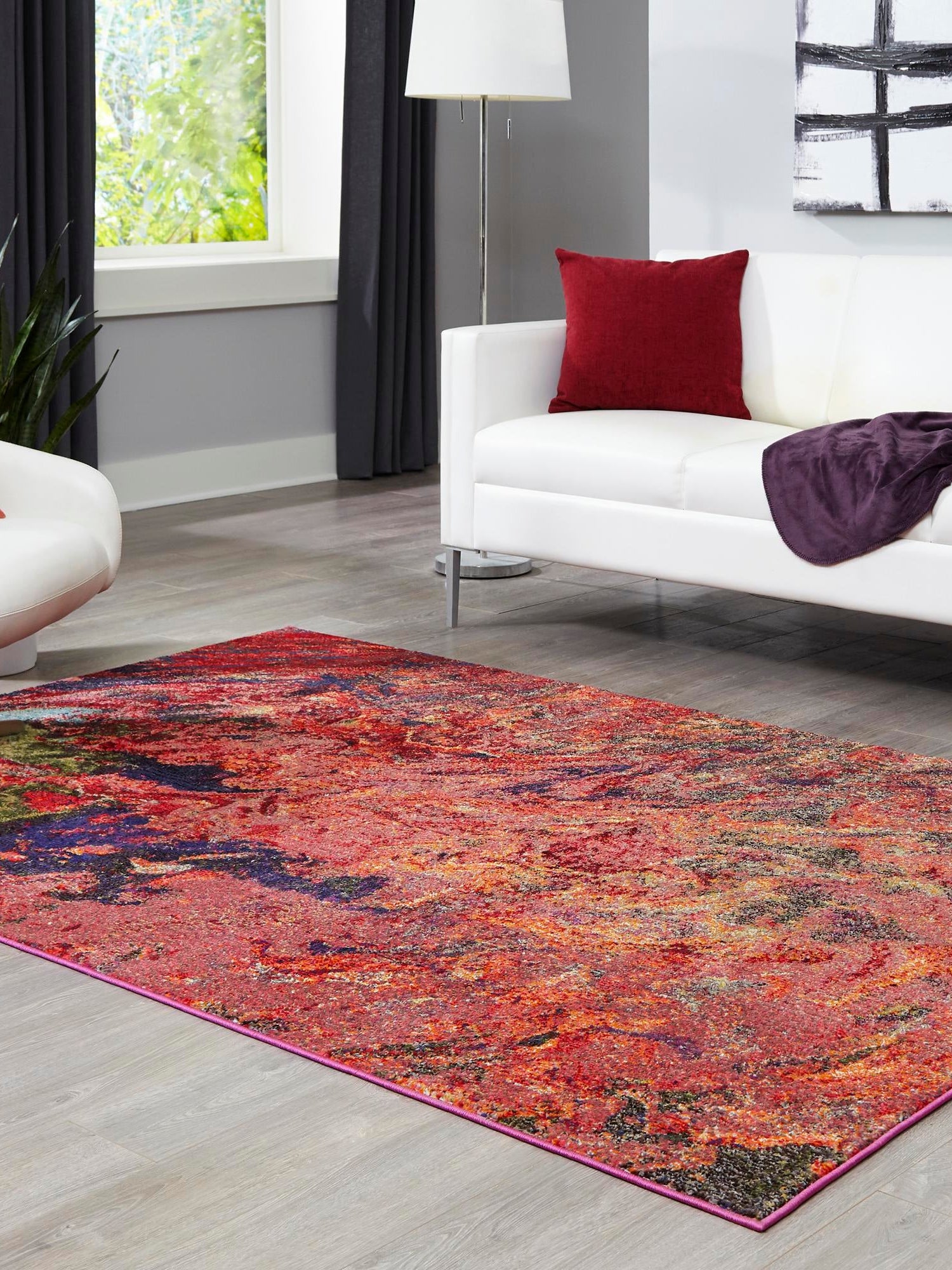 Multicolor 2' x 3' Haerfest Rectangle Area Rug Abstract Super Colorful Modern Vivid Carpet for Unique Interior Design Room Decorating for Sale at Rug Engine