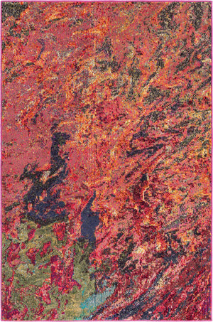 Multicolor 4' x 6' Haerfest Rectangle Area Rug Abstract Super Colorful Modern Vivid Carpet for Unique Interior Design Room Decorating for Sale at Rug Engine
