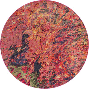 Multicolor 7' 10 x 7' 10 Haerfest Round Area Rug Abstract Super Colorful Modern Vivid Carpet for Unique Interior Design Room Decorating for Sale at Rug Engine