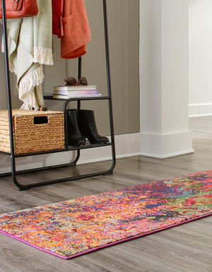 Multicolor 2' x 4' Haerfest Runner Area Rug Abstract Super Colorful Modern Vivid Carpet for Unique Interior Design Room Decorating for Sale at Rug Engine