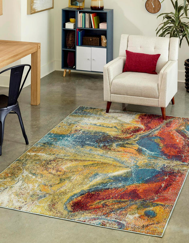 Multicolor 9' x 12' Haerfest Rectangle Area Rug Abstract Super Colorful Modern Vivid Carpet for Unique Interior Design Room Decorating for Sale at Rug Engine