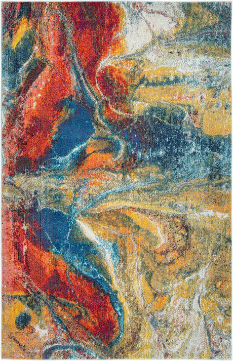 Multicolor 5' 3 x 8' Haerfest Rectangle Area Rug Abstract Super Colorful Modern Vivid Carpet for Unique Interior Design Room Decorating for Sale at Rug Engine