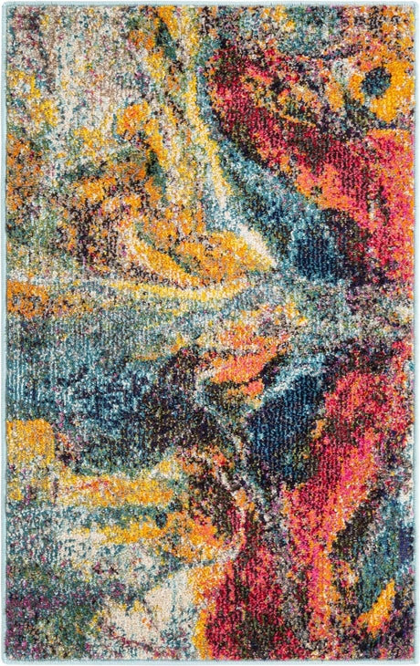 Multicolor 2' x 3' Haerfest Rectangle Area Rug Abstract Super Colorful Modern Vivid Carpet for Unique Interior Design Room Decorating for Sale at Rug Engine