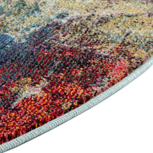 Multicolor 7' 10 x 7' 10 Haerfest Round Area Rug Abstract Super Colorful Modern Vivid Carpet for Unique Interior Design Room Decorating for Sale at Rug Engine