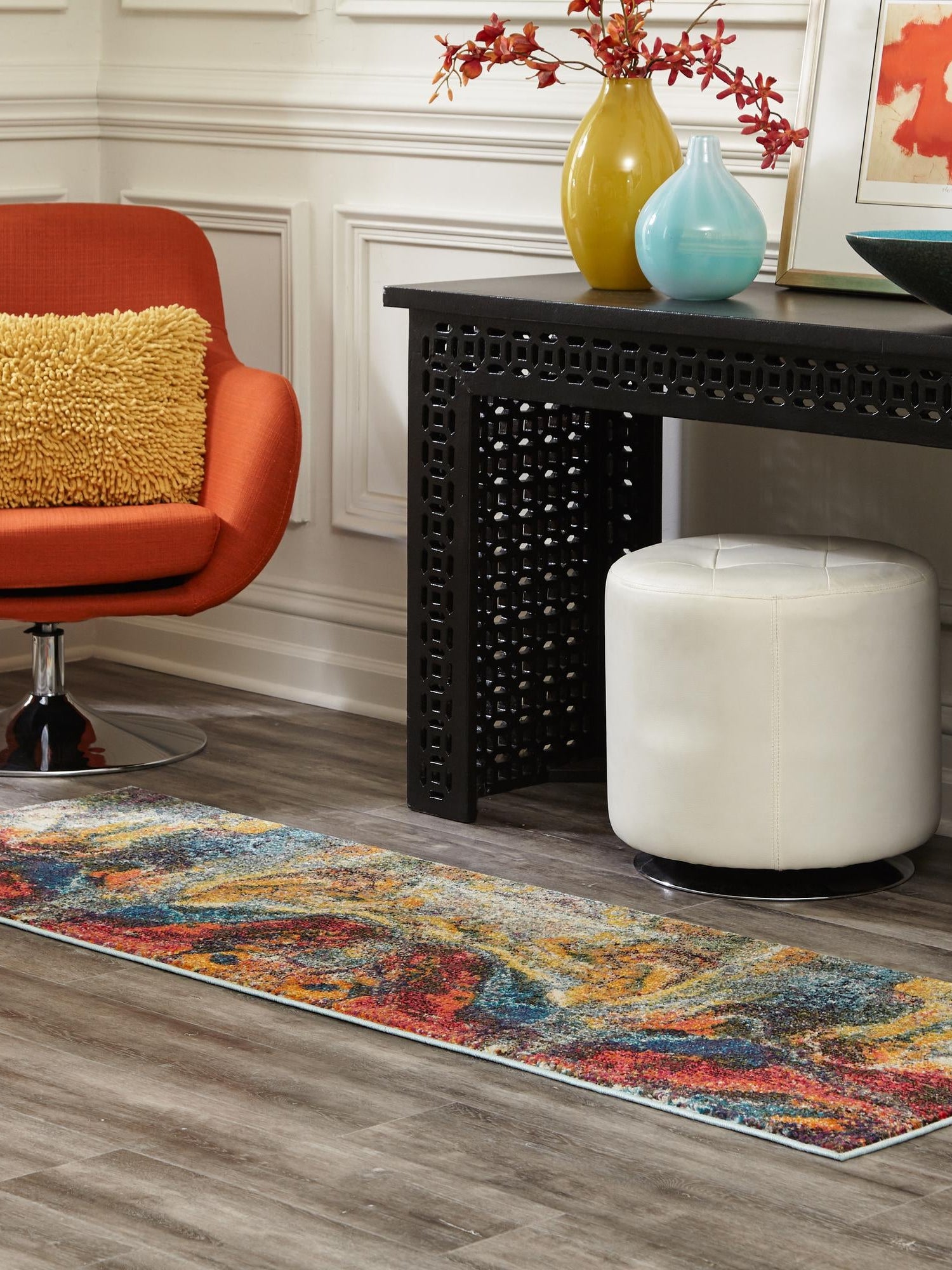 Multicolor 2' x 8' Haerfest Runner Area Rug Abstract Super Colorful Modern Vivid Carpet for Unique Interior Design Room Decorating for Sale at Rug Engine